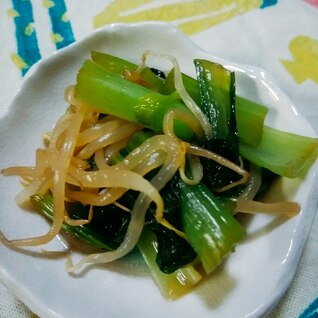 【めんつゆ&レンジで簡単！】小松菜ともやしの煮浸し